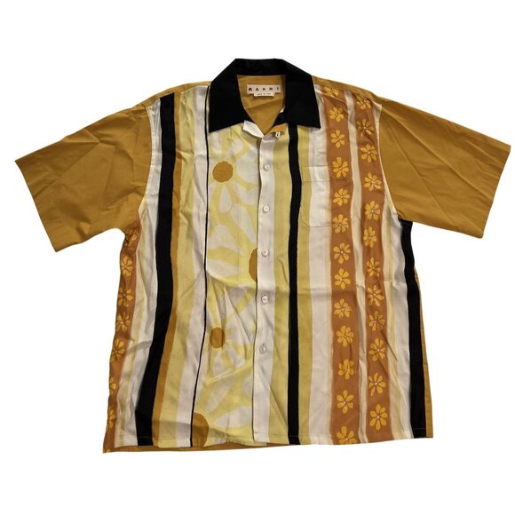 MARNI Floral Striped Shirt in Yellow
